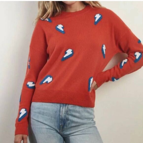 27 Miles Gray Sweater with Lightning Bolt Design, XS - Picture 6 of 6